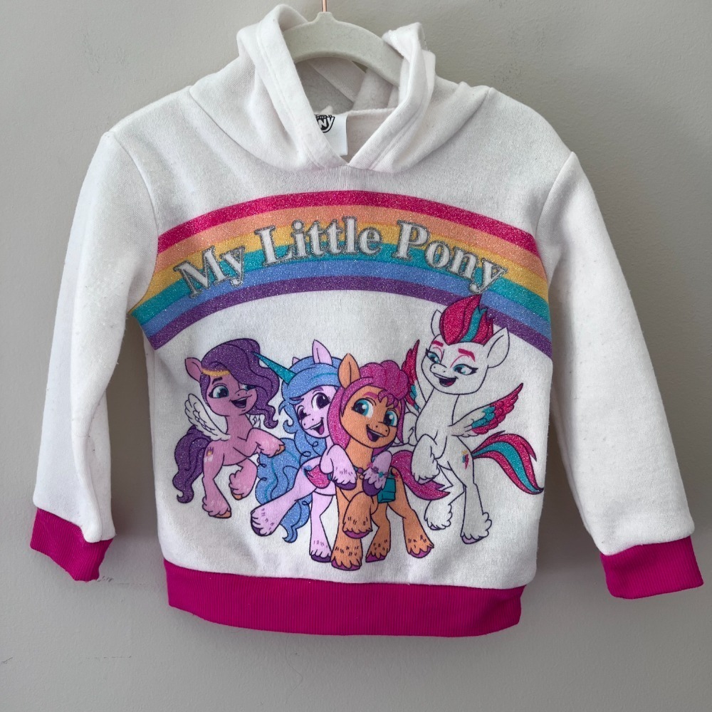 My Little Pony Hoodie‎ Rainbow Graphic Pullover Sweatshirt Kids Size 2T